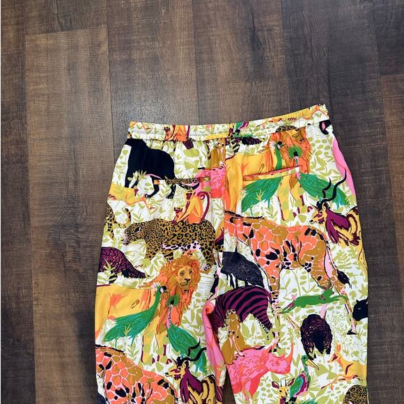 J.Crew Drapey Ratti Safari Print Wide Leg Pants Women’s Size 8 - Picture 7 of 9